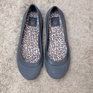 Crocs Women Black/Grayish Mammoth Slip On Ballet Rubber Flats Size 9